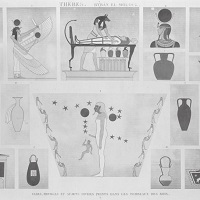 Vases, furniture, and various objects painted in the tombs of kings